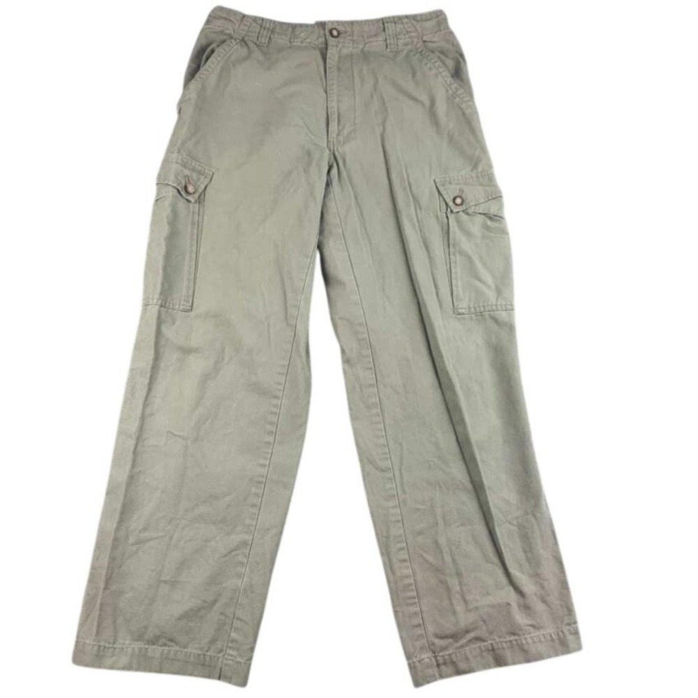 Fieldmaster Cargo Pants Men 30x30 Green Cotton Cargo Pockets Hiking Utility Work